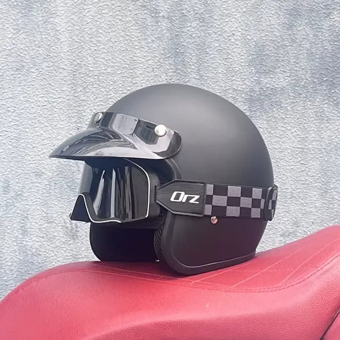 Casque de moto demi-visage ouvert rétro pour homme et femme
