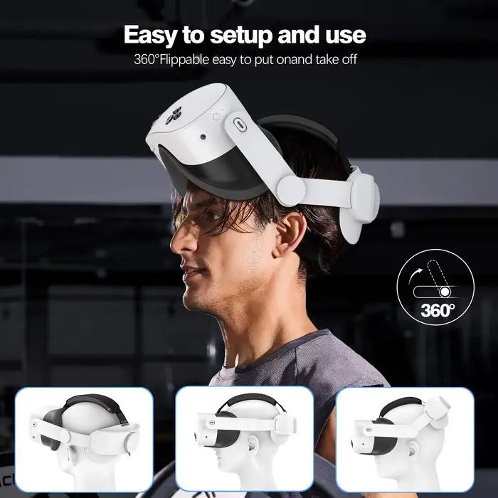 Sangle de tête Elite réglable compatible Meta Quest 3 Quest 3S accessoire VR confortable pour joueurs et utilisateurs réalité virtuelle occasions spéciales
