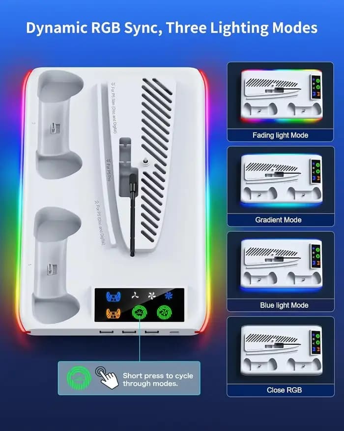 Support pour console Sony PS5 Playstation Play Station PS 5 Pro Slim avec ventilateur de refroidissement