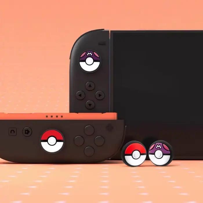 Capuchons de joystick en silicone Poke Ball Anime pour Nintendo Switch 2 2025 – Protège-joysticks Joy-Con de dessin
