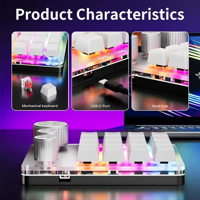 2.4G personnaliser Bluetooth 3 Modes USB clavier mécanique personnalisé avec bouton