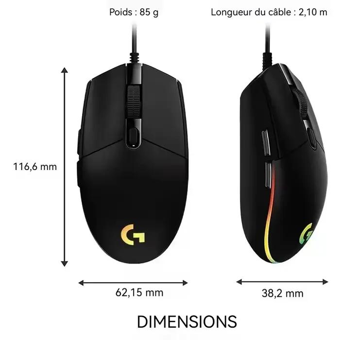 Souris de jeu professionnelle filaire double mode Logitech G203