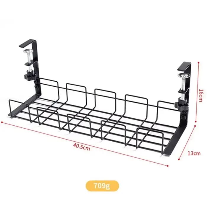 Rangement sous la table T1, gestion des câbles métalliques, fil de bureau à domicile, pas de poinçonnage, accessoires de rangement de cuisine