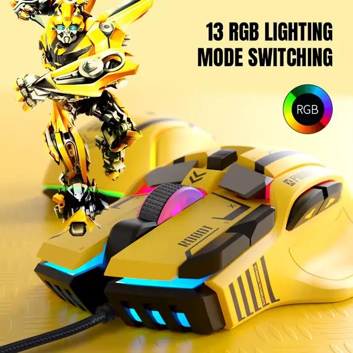 Souris de jeu G6 filaire 128000 DPI ChipA826 RGB Conception ergonomique macroprogrammable supérieure pour les jeux et le travail