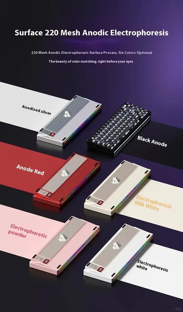 WEIKAV NUT65 Kits de clavier mécanique 68% disposition en alliage d'aluminium sans fil Tri-Mode Kit