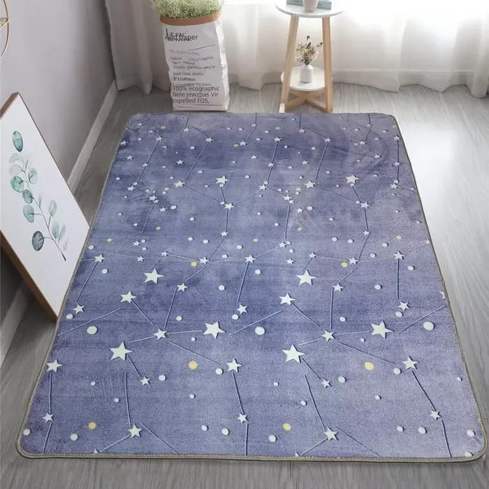 Grand tapis lumineux dans le noir avec étoiles pour la décoration de chambre d'enfant