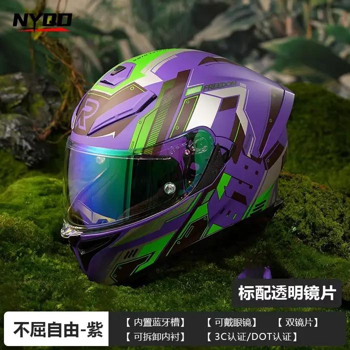 Casque intégral Moto Personnalité EVA 01 Mech Style DOT ECE Double Lentille Moto Course Anime Cascos Para Moto Respirant Protection Sécurité Visibilité Durabilité Couleur Personnalité