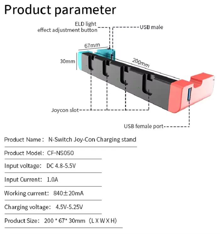 Support de chargeur pour manettes Joy-Con N-Switch