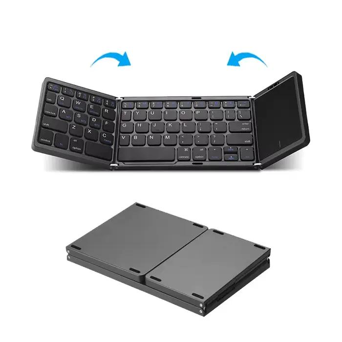 Mini clavier Bluetooth sans fil pliable russe