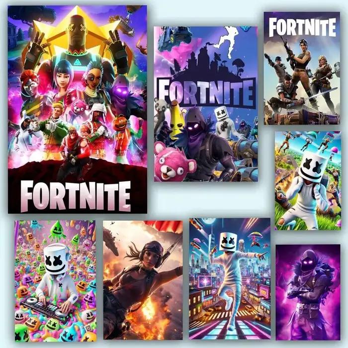 Affiches Game-F-F-Fortnites autocollantes imperméables