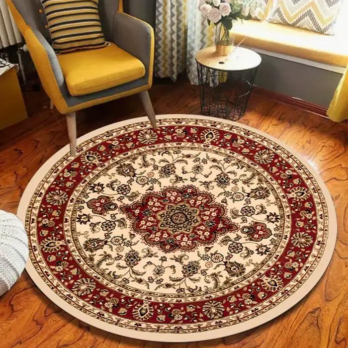 Tapis rond traditionnel oriental à motifs persans