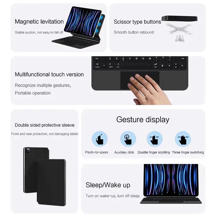Clavier magique avec pavé tactile pour iPad Air 11 13 M4 2026 M3 M2