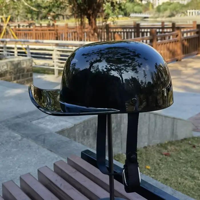Casque de moto vintage style casquette de baseball, casque ouvert rétro d'été pour adultes, hommes et femmes, pour scooter et motocross