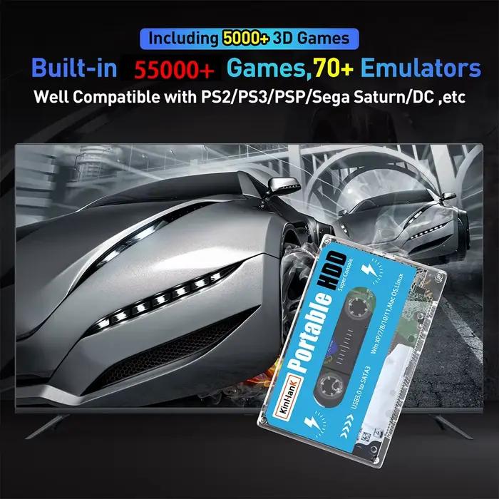 55000 Super Console 500G jeux vidéo HDD 50 émulateurs pour DC/MAME/SS/NAOMI/PS2/PS1 Plug and Play Batocera OS