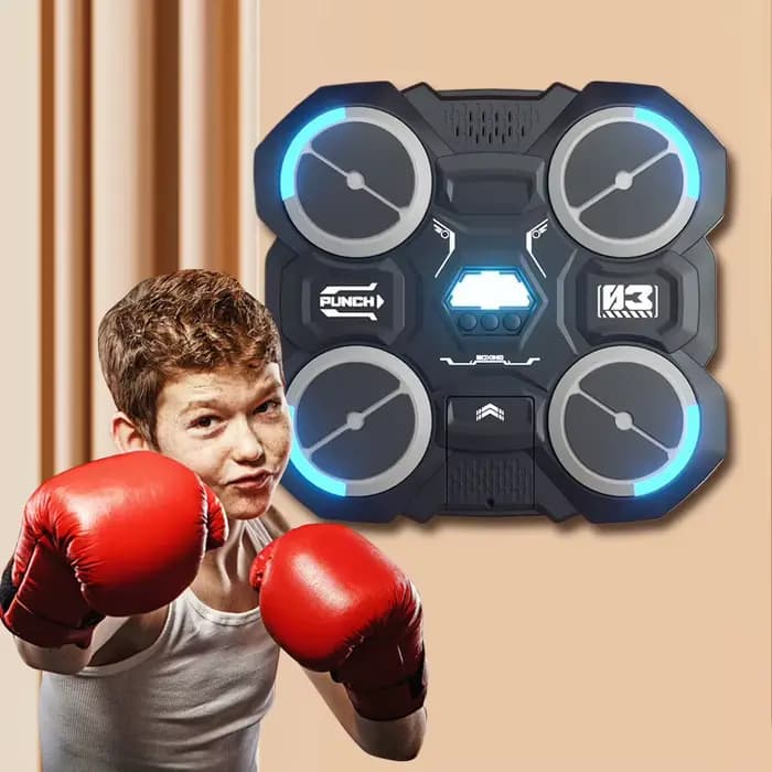 Machine de boxe musicale, entraîneur de boxe d'intérieur avec musique légère, perforateur de boxe, équipement de boxe pour enfants et adultes