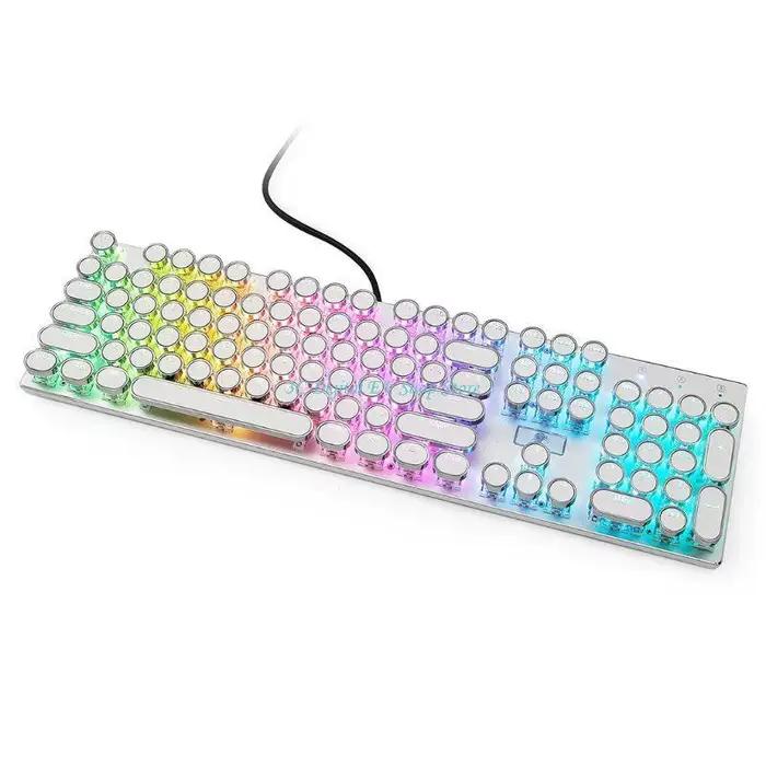 Clavier mécanique rétro E74D, machine à écrire à points, sans fil, 104 touches