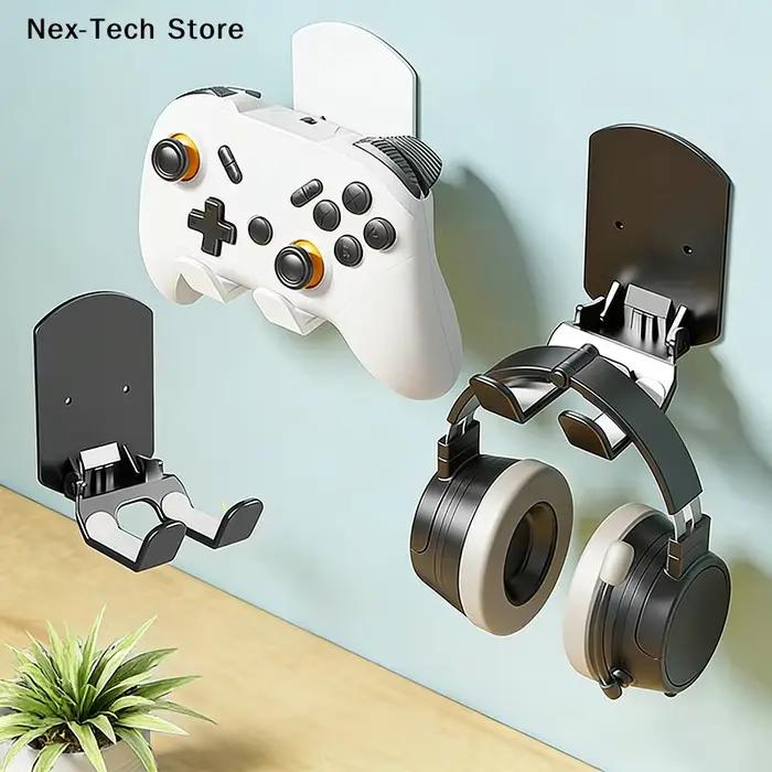 Base de support de casque et de contrôleur de jeu murale