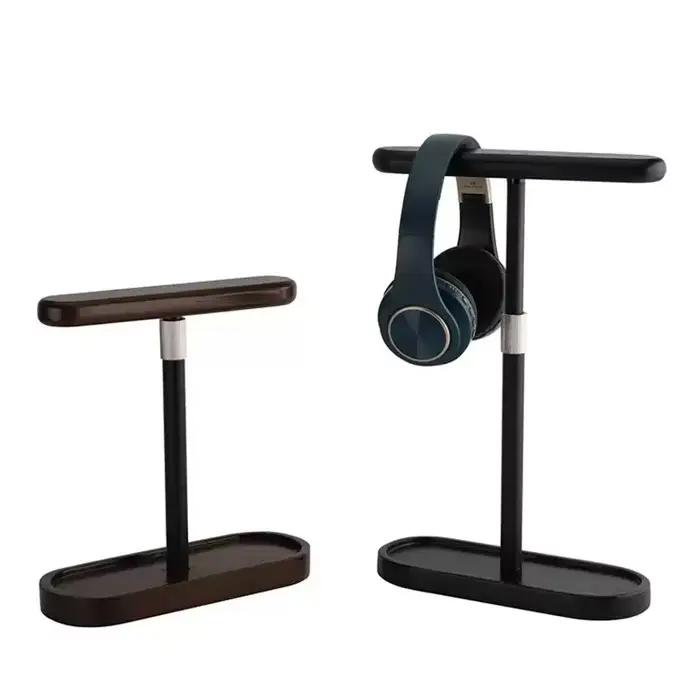 Support de casque de jeu en bois réglable en hauteur