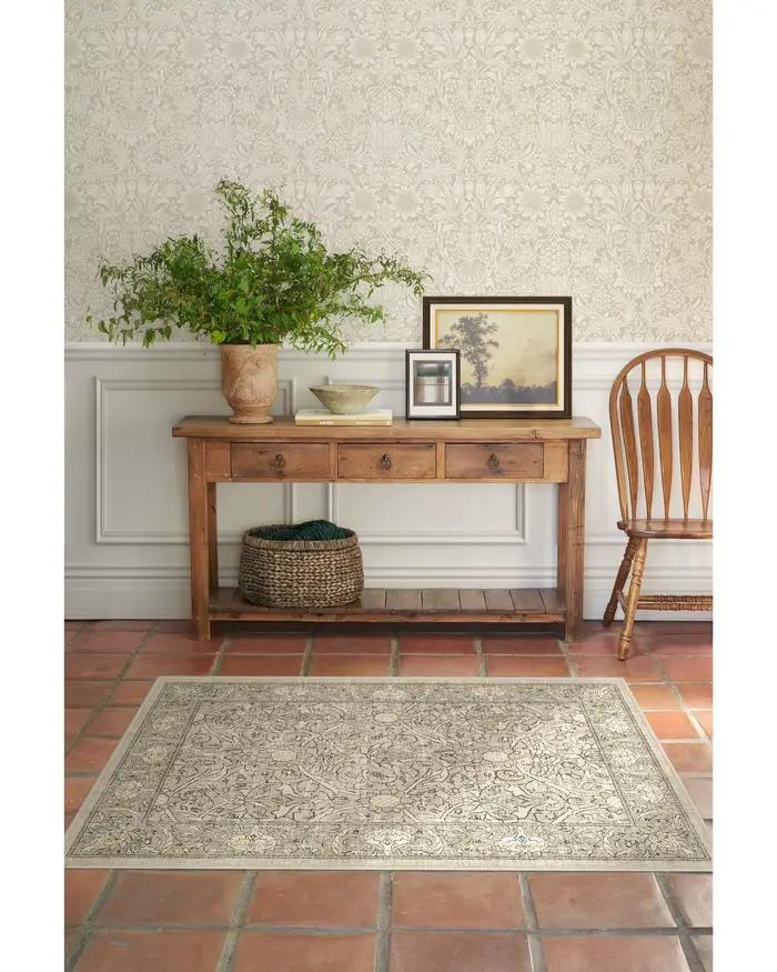 Turc Vintage Beige Floral Zone Lea William Instabilité Pierre Naturelle Tufté Lea Décor De Ferme