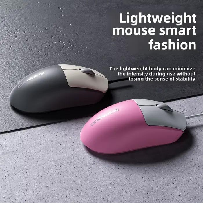 Souris filaire givrée USB 1600DPI bouton souple