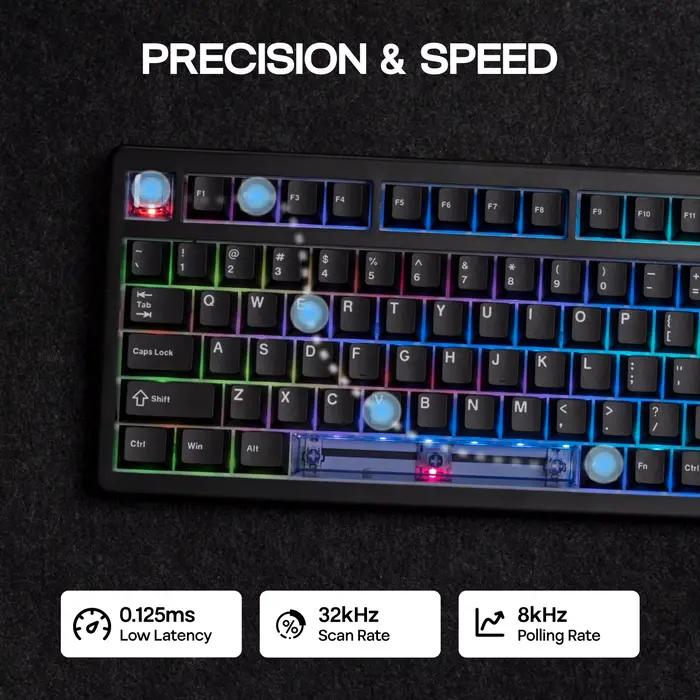 EPOMAKER HE80 75% disposition QWERTY américaine joint crémeux échangeable à chaud effet Hall filaire clavier mécanique magnétique DKS SOCD pour PC/Mac