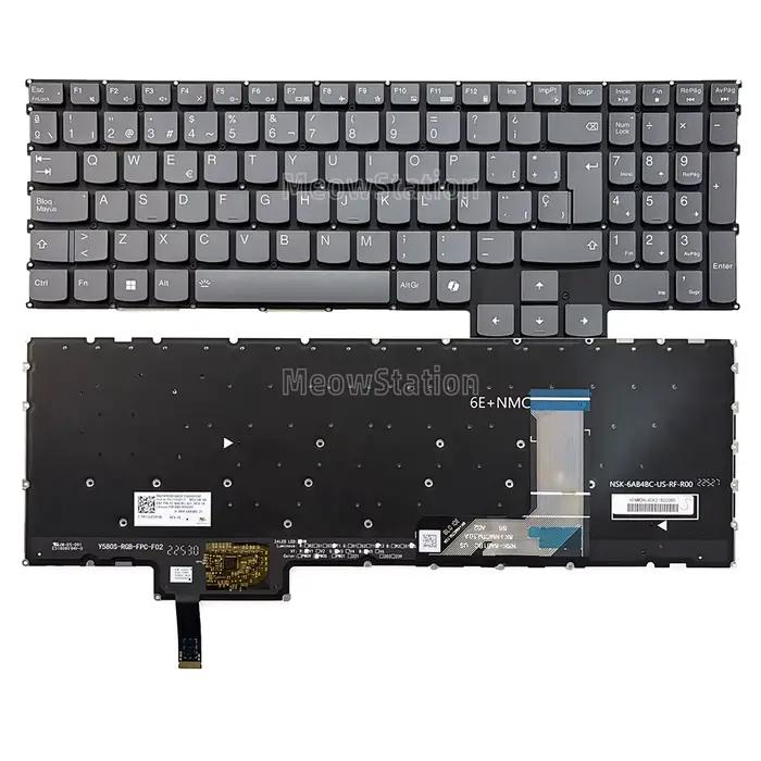 Clavier rétroéclairé espagnol pour Lenovo Legion LOQ 15IRX9 15IAX9I 15ARP9 15AHP9 15IAX9 15APH8 15IRH8 16APH8 16IRH8