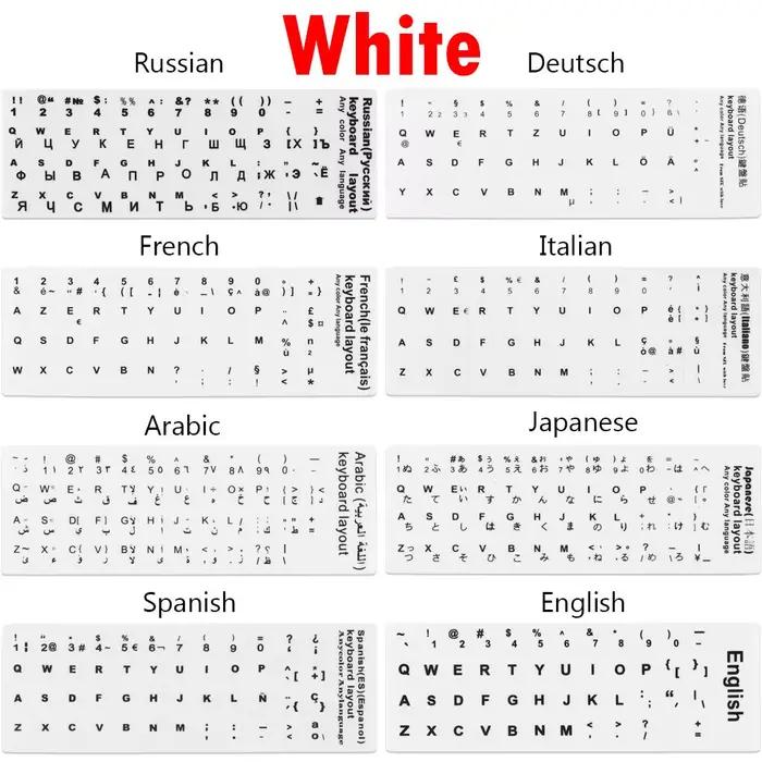Autocollants de remplacement pour clavier d'ordinateur portable