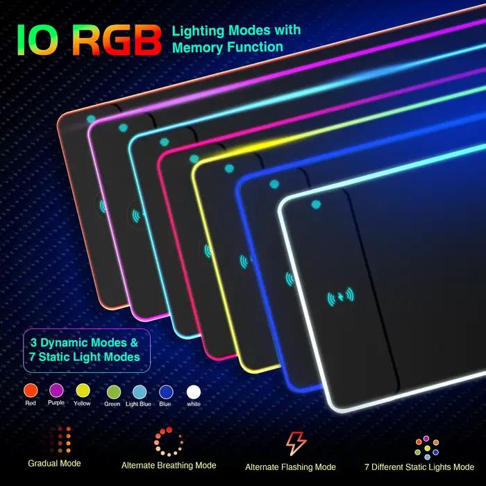 Tapis de souris lumineux rvb