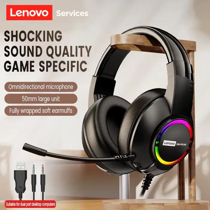 Casque de jeu filaire Lenovo avec éclairage RGB
