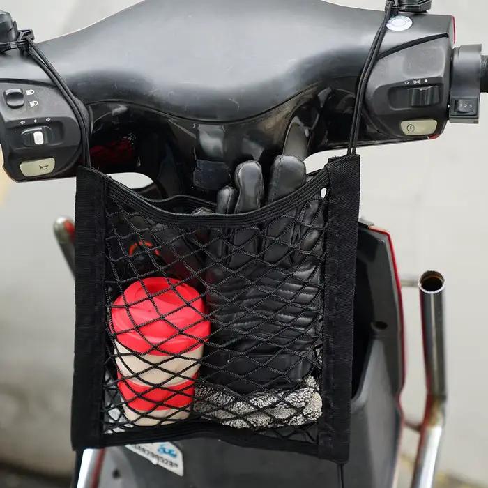 Sac de rangement pour casque de moto, sacoche de coffre, filet de rangement pour vélo et scooter, filet de rangement pour casque, filet de rangement pour réservoir de carburant, filet de tri avec élas