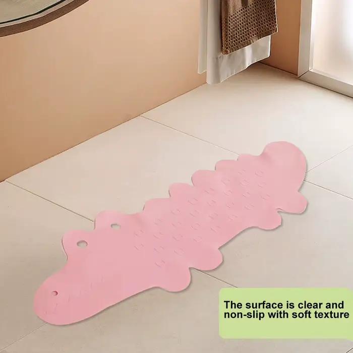 Polymères de bain en crocodile de dessin animé mignon pour enfants, longue douche environnementale, ventouse coordonnante, coussin de baignoire, produit chaud