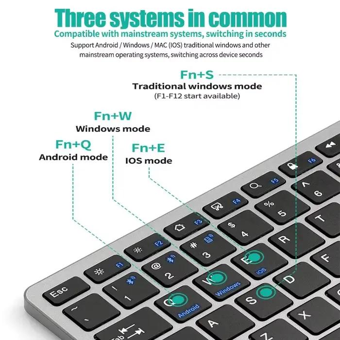 Clavier sans fil Bluetooth 5.0 et 2.4G