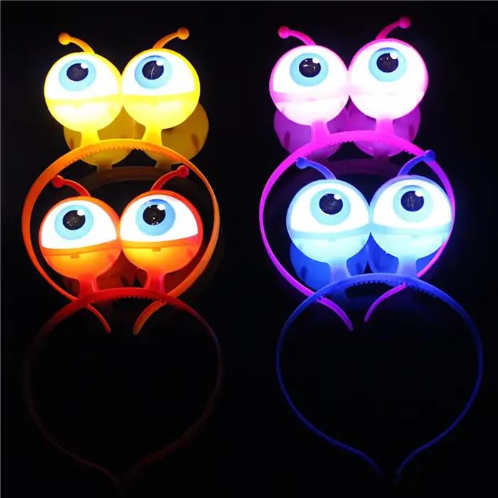Accessoires de Costume d'halloween, globe oculaire Alien, cerceau de cheveux LED, bandeau lumineux clignotant, accessoires de cheveux amusants de fête, cadeau pour enfants