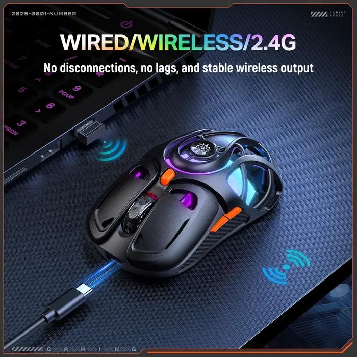ONIKUMA 2025 nouveau modèle de souris de jeu sans fil légère et évidée Type DM02 longue Endurance taux d'orientation 1000Hz