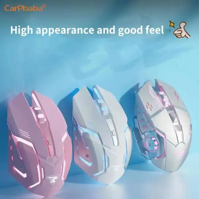Souris de Jeu Filaire Muet Rose Mécanique Élégante pour Gamers Occasions Spéciales Bureau Portable