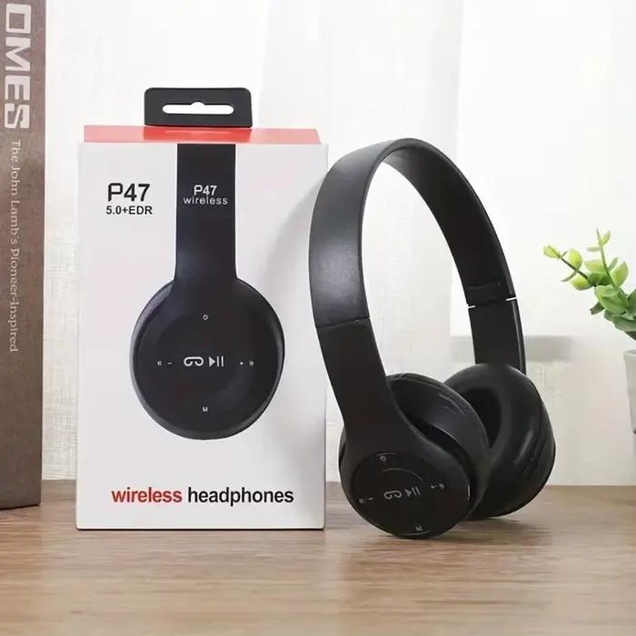 Casque d'écoute sans fil Bluetooth 5.0 portable et pliable multifonctionnel pour connexion Bluetooth carte TF et filaire pour homme et femme usage quotidien et voyage