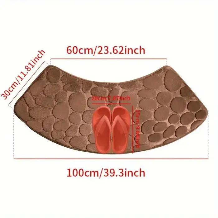 Tapis de salle de bain incurvé, épais, absorbant, pour salle de douche, toilettes, salle de bain, antidérapant, résistant à la saleté, pour entrée