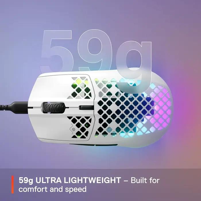 Aerox 3 - Souris de jeu Holey RGB - Conception ultra légère et résistante à l'eau - Capteur optique TrueMove Core 8