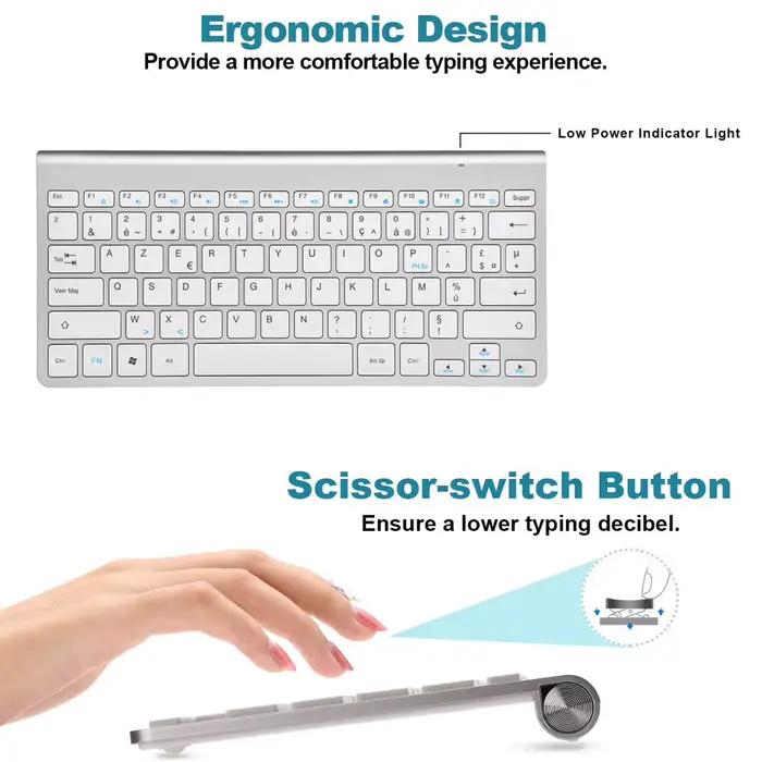 Sans fil AZERTY clavier français souris Ultra mince
