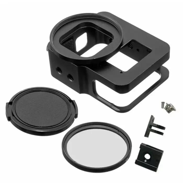 Étui de refroidissement pour GoPro Hero 8, cadre en alliage d'aluminium, boîtier métallique de protection, squelette noir, Cage robuste, filtre UV, accessoires