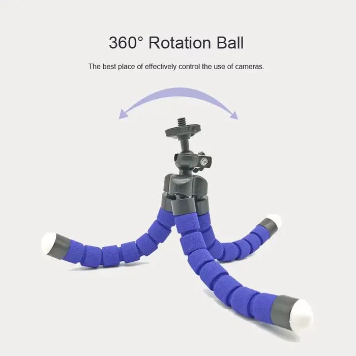 Mini Trépied Octopus Flex Bleu Foncé Stabilité Anti-Dérapante Universel pour Caméras d’Action GoPro SJCAM Xiaomi Yi