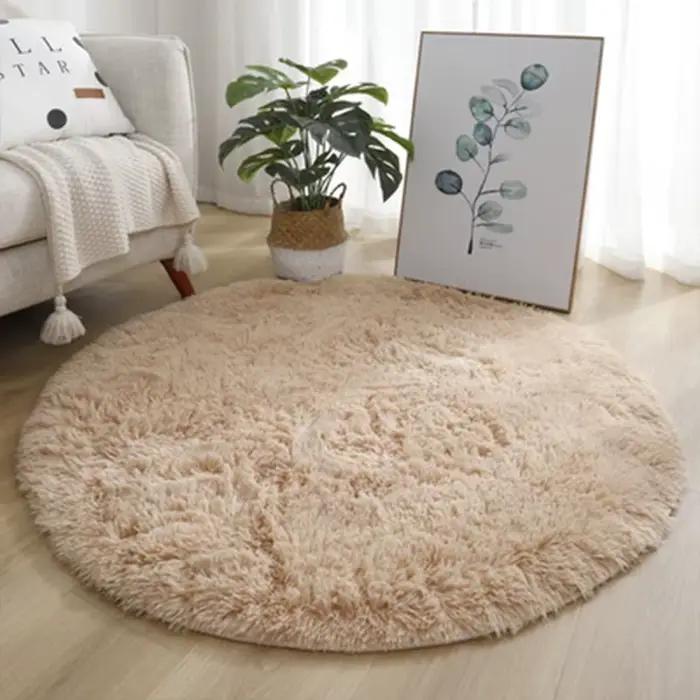 Tapis rond en peluche Super doux et moelleux