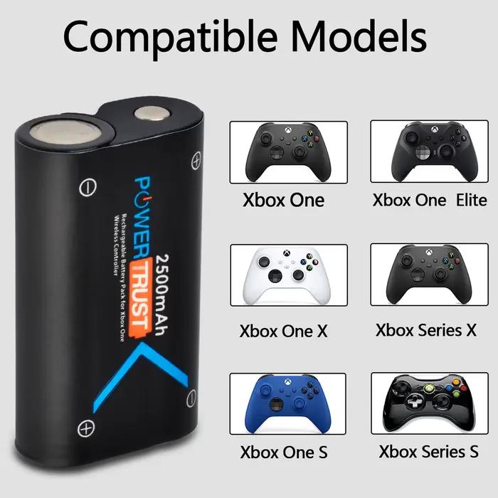 Pack de batteries rechargeables 2500mAh avec station de charge double LED pour manettes de jeu sans fil Xbox Series X S