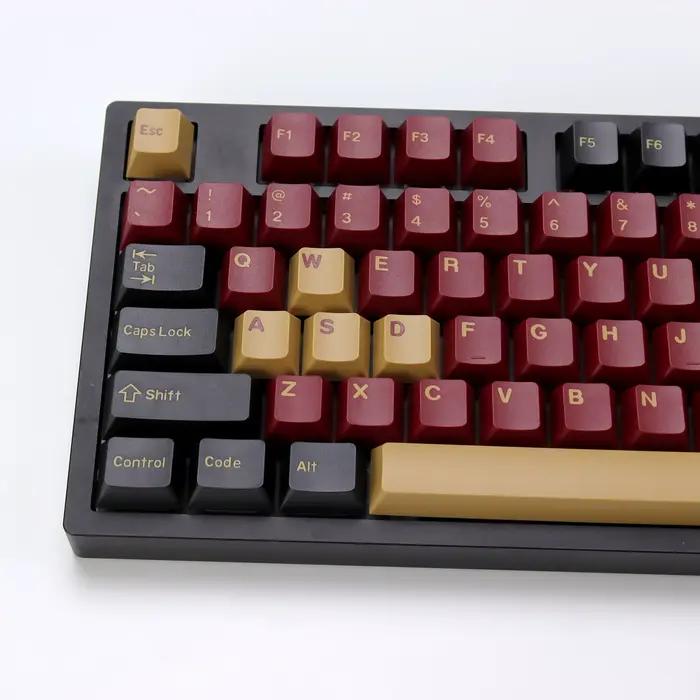 KBDiy GMK rouge samouraï Keycap profil Cherry Double Shot PBT ISO Keycaps pour Gamer Kit de clavier mécanique point de jeu capuchon de clé
