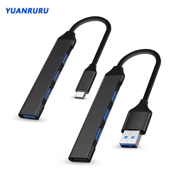 Hub USB 3.0 Hub USB 4 ports haute vitesse Type c séparateur 5Gbps pour accessoires informatiques HUB Multiport 4