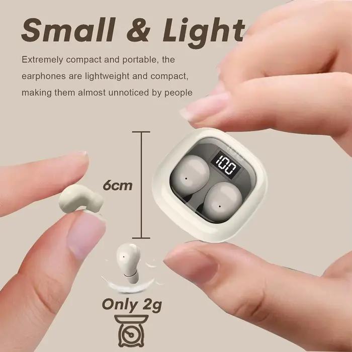 Mini écouteurs sans fil Bluetooth invisibles pour petits conduits auditifs, écouteurs de sommeil discrets et confortables pour écouter en toute discrétion