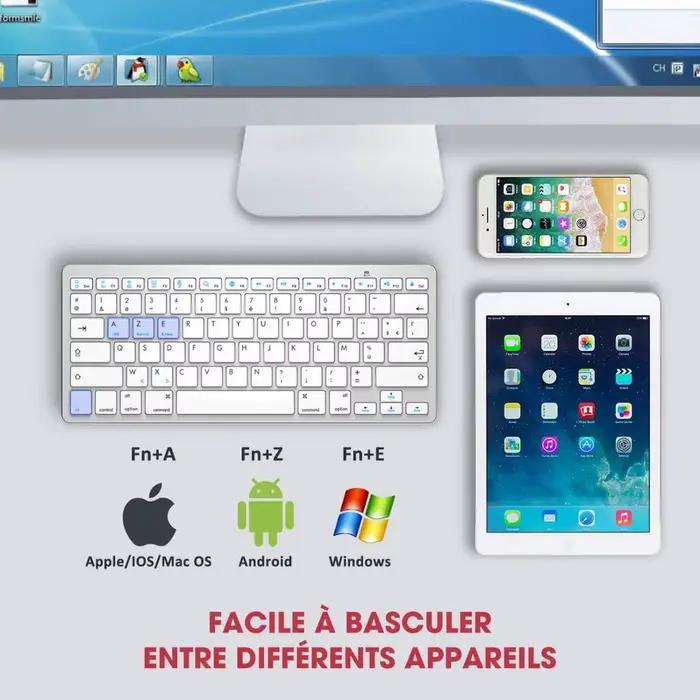 Français Bluetooth clavier souris Combo AZERTY sans fil