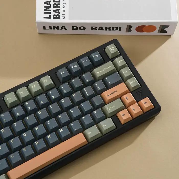 Clavier mécanique avec touches PBT Cherry Profile Olive Green Gold Brown 143