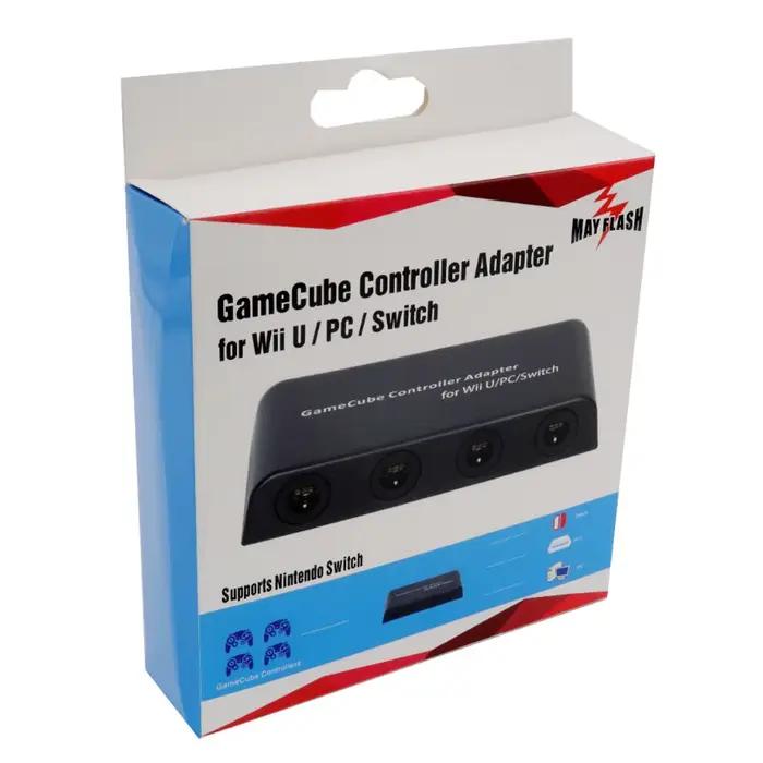 Adaptateur de manettes Gamecube Mayflash 4 ports pour Wii U/Nintendo Switch/PC USB W012 pour Switch Firmware V05 pour WINDOWS/LINUX