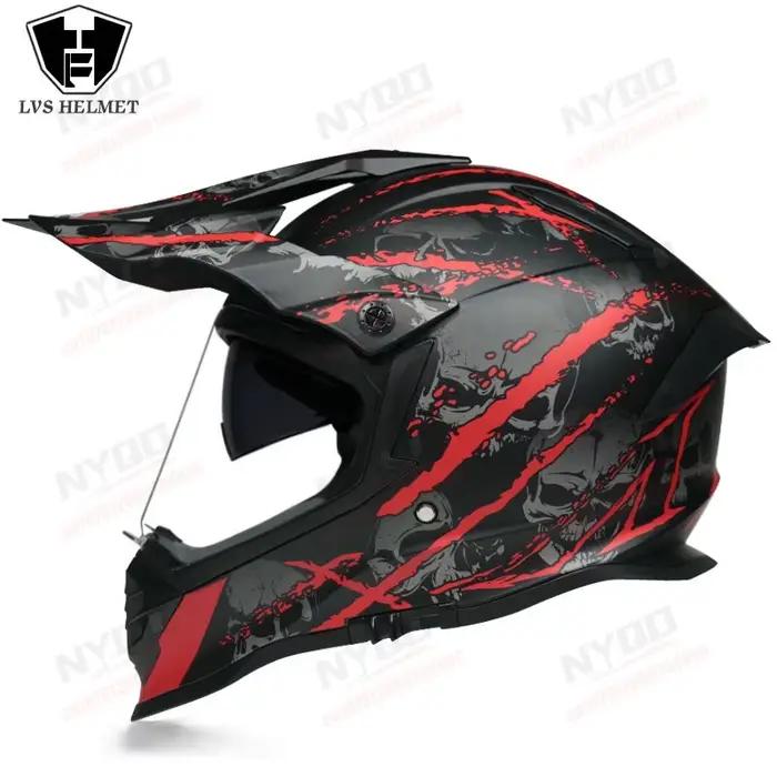 Casque de moto, casque de motocross tout-terrain, casque de moto de course hors route pour moto tout-terrain et enduro